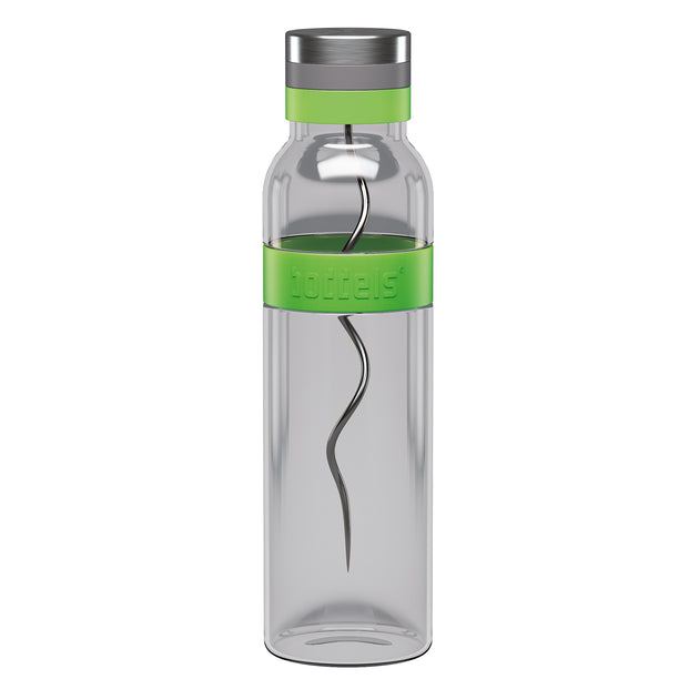 boddels SUND 1100 ml, Glaskaraffe Borosilikat mit Fruchtspieß, Dekor apfelgrün