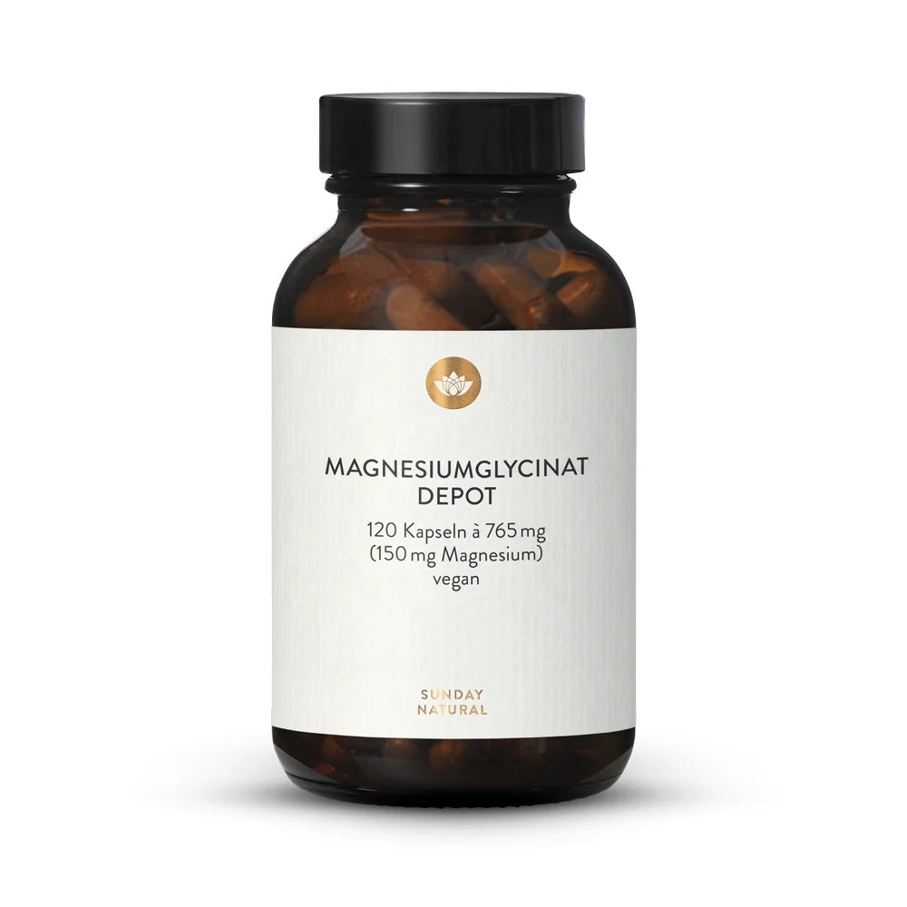 Hochdosiertes Magnesiumbisglycinat mit Depot-Eigenschaften, pro Kapsel 765mg