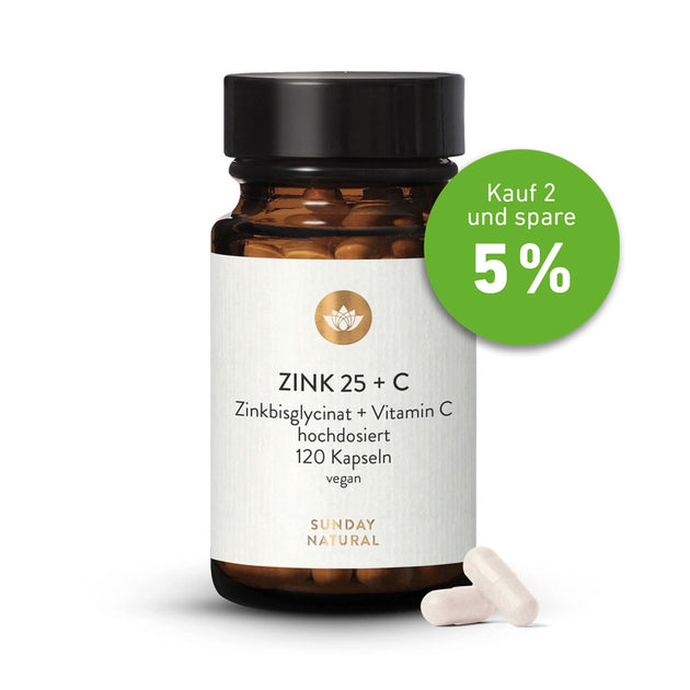 Zinc - C 25 mg 120 gélules. Organique
