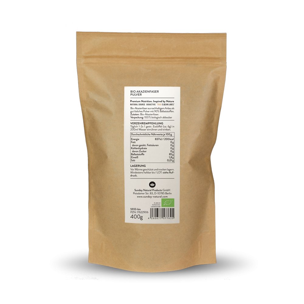 Akazienfaser Pulver Bio 400 g