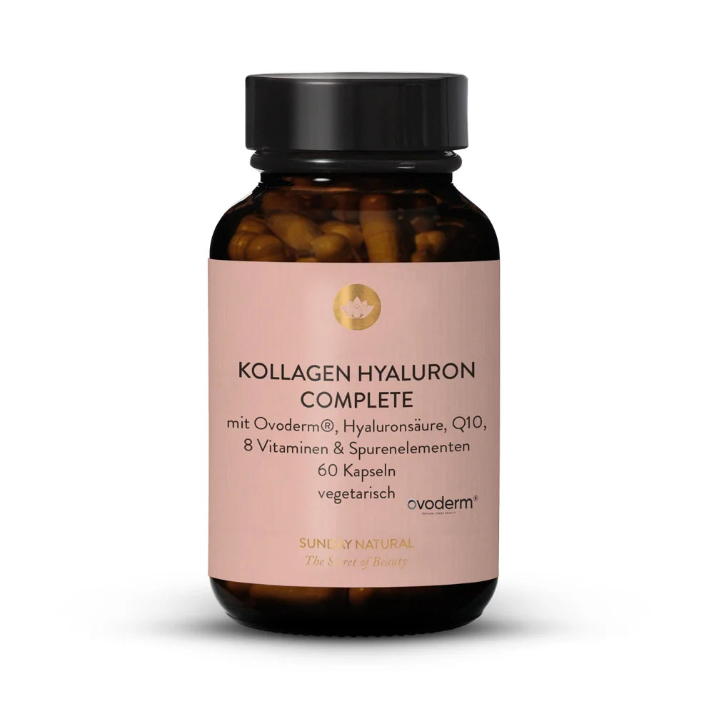 Rundum-Versorgung Kollagen Hyaluron Complete mit Nährstoff-Komplex aus Vitamin C für die Kollagenproduktion, Vitamin E &amp; Biotin für die Haut, Kupfer &amp; Mangan für das Bindegewebe sowie Zink &amp; Selen zum Schutz der Zellen vor oxidativem Stress.