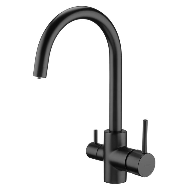  3 Wege Wasserhahn in schwarz matt ist die optimale Lösung, wenn Sie keinen zusätzlichen Wasserhahn für den Wasserfilter installieren möchten bzw. können. 