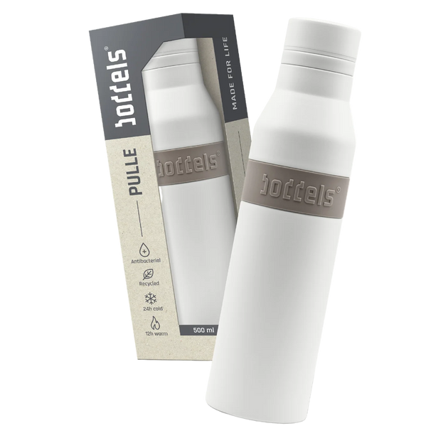 boddels PULLE Trinkflasche 0,5 l isoliert weiß/taupe