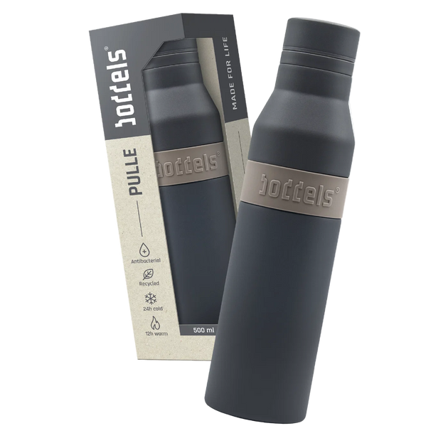 boddels PULLE Trinkflasche 0,5 l isoliert anthrazit/taupe