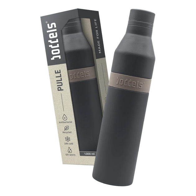 boddels PULLE Trinkflasche 1,0 l isoliert anthrazit/taupe