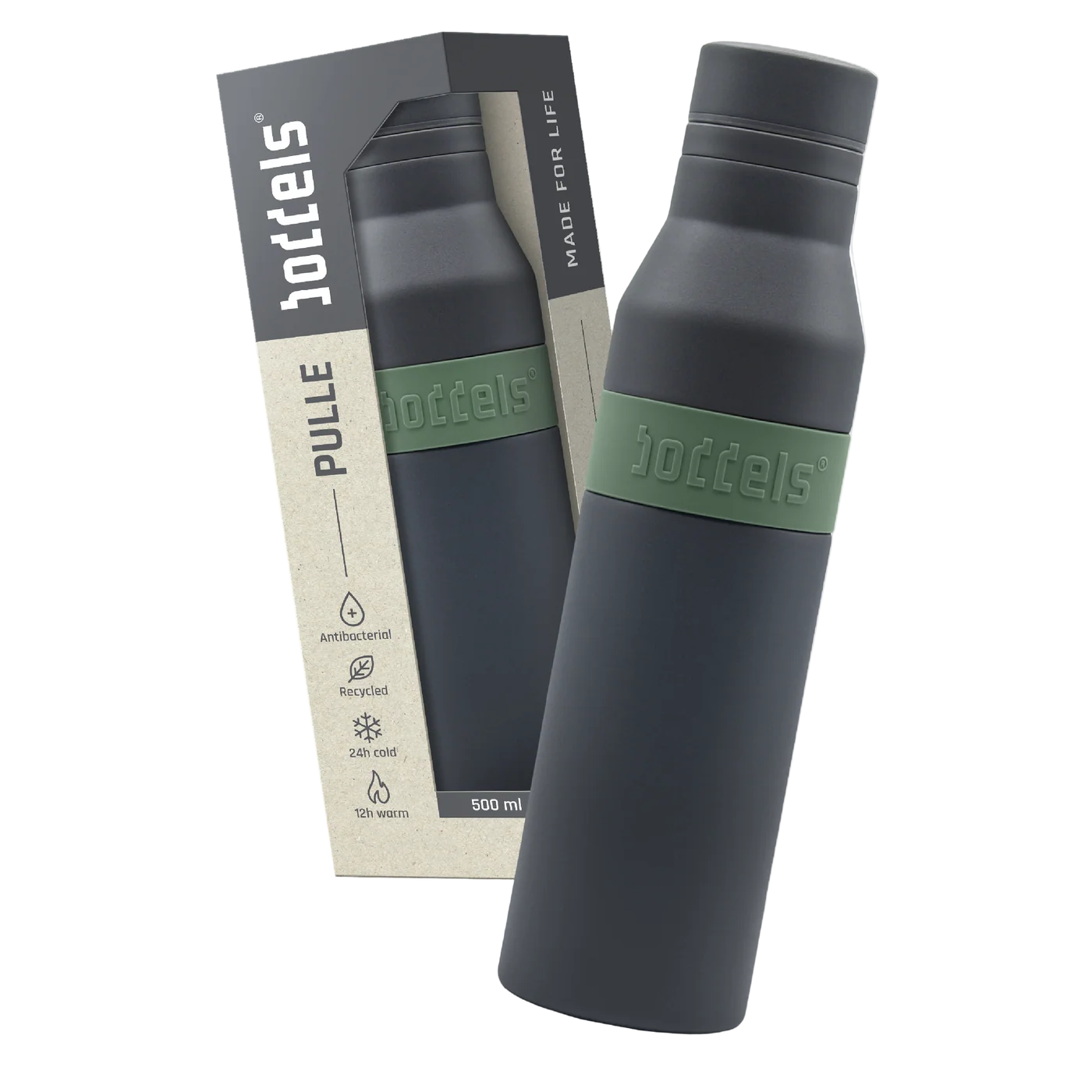 boddels PULLE Trinkflasche 0,5 l isoliert anthrazit/salbei
