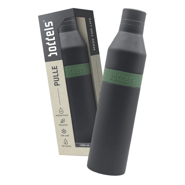 boddels PULLE Trinkflasche 1,0 l isoliert anthrazit/salbei