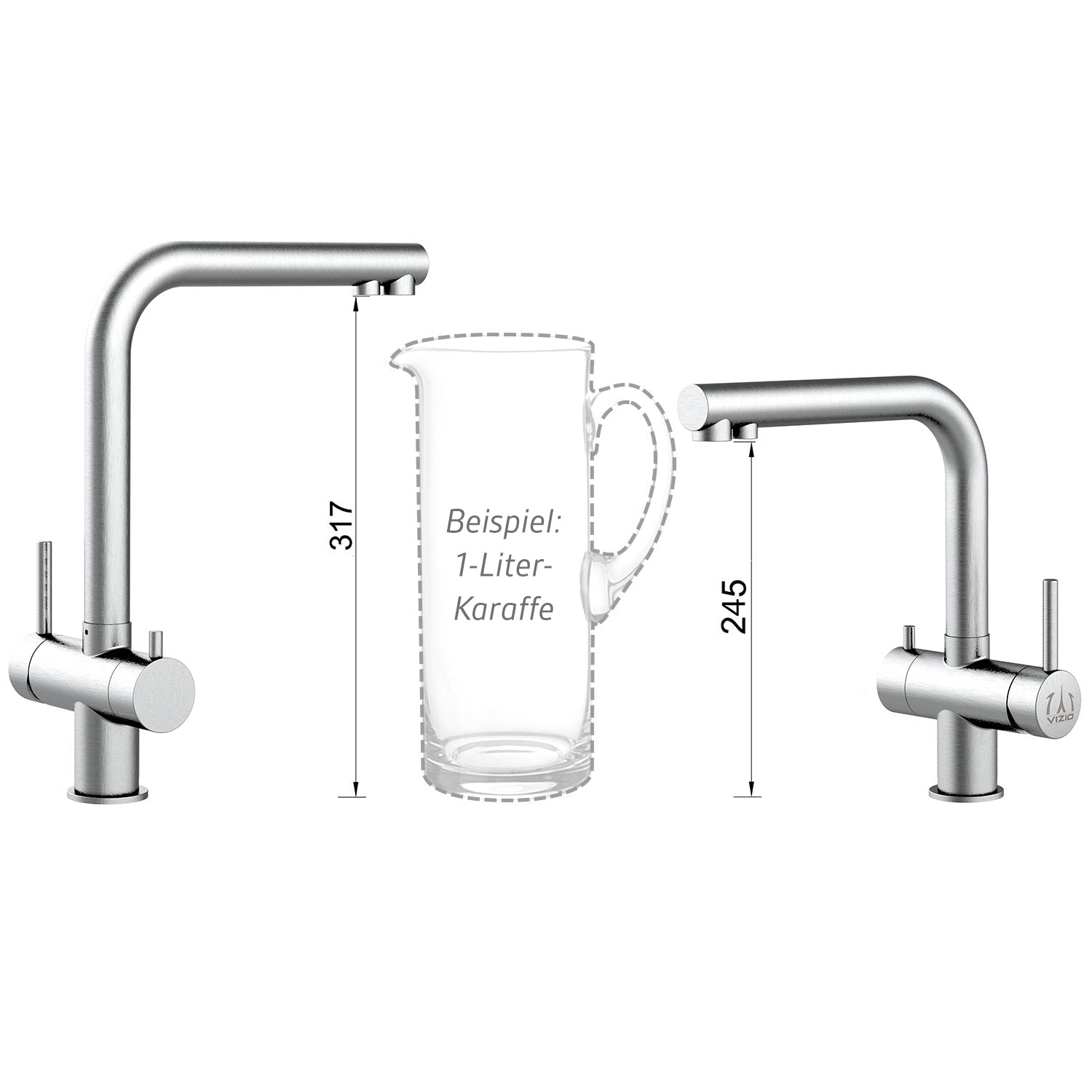 3-way valve WS3-119h E stainless steel matt high