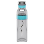 boddels SUND 1100 ml, Glaskaraffe Borosilikat mit Fruchtspieß, Dekor türkisblau
