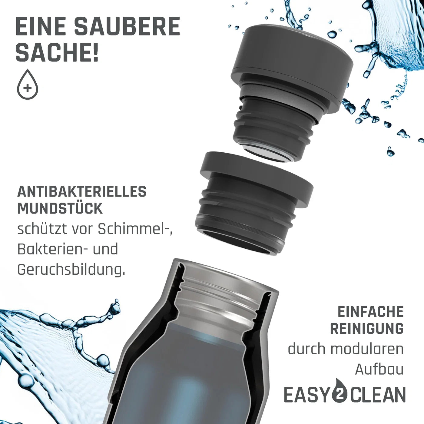 boddels PULLE Trinkflasche 0,5 l isoliert anthrazit/salbei