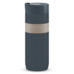 boddels KOFFJE 370 ml, Thermobecher Edelstahl, Druckknopf, Dekor taupe/anthrazit