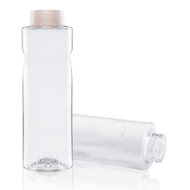 Kavodrink Premium Trinkflasche 0,8 L, inkl. grauen Premium 2K Deckel mit Dichtung, BPA-frei, Farbe transparent
