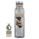 boddels SUND 1100 ml, Glaskaraffe Borosilikat mit Fruchtspieß, Dekor taupe