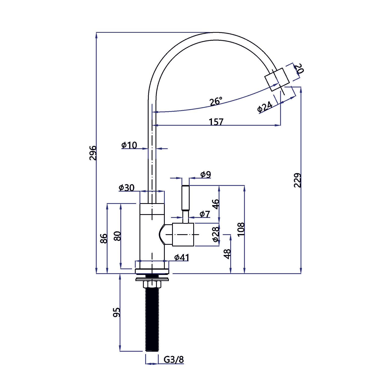 Zweithahn WS1-08 P INOX