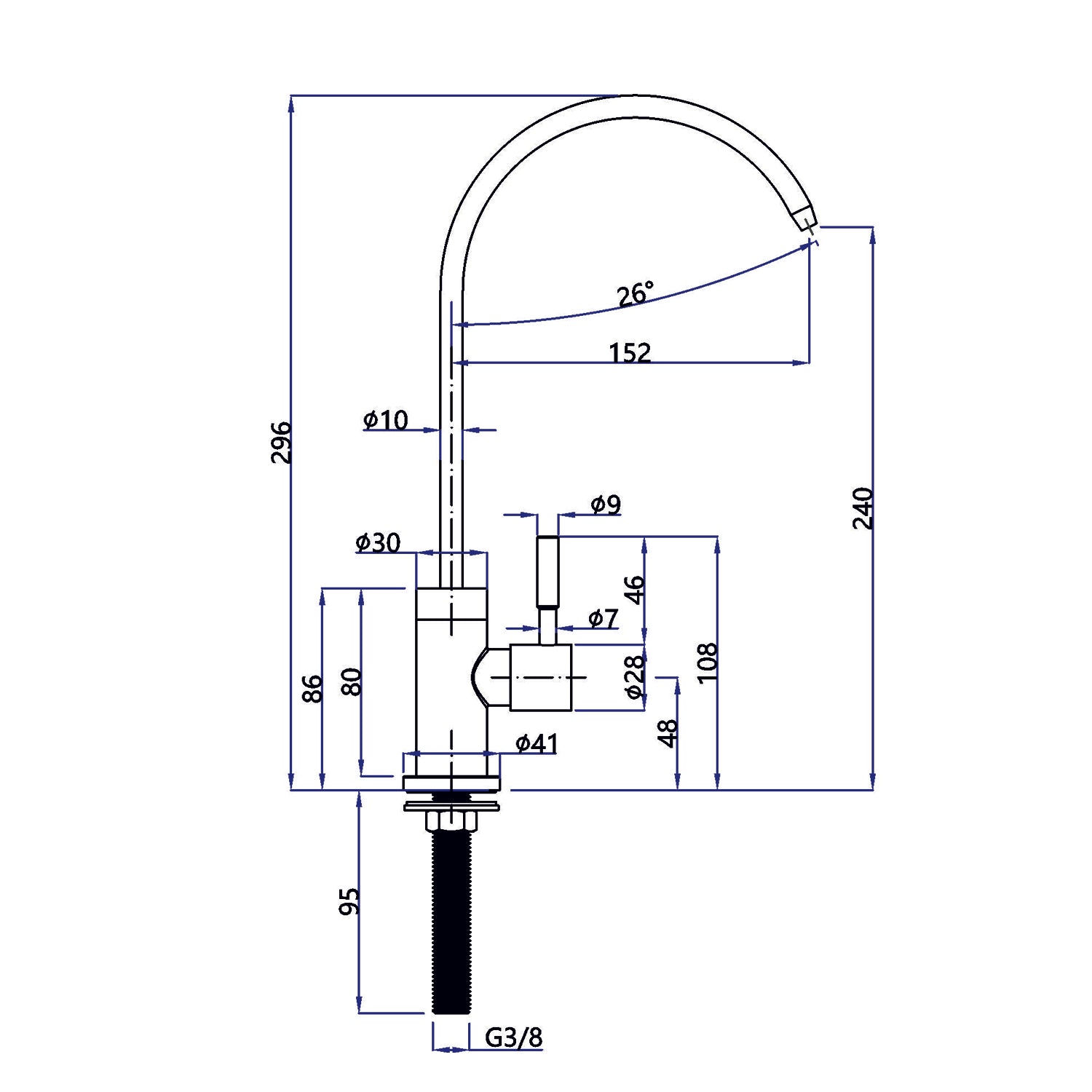 Zweithahn WS1-08 INOX