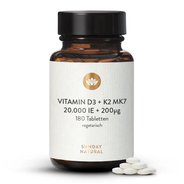 Vitamin D3 + K2 MK7 180 Tbl.