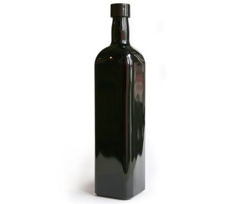 Violettglas Flasche 1,0 l eckig