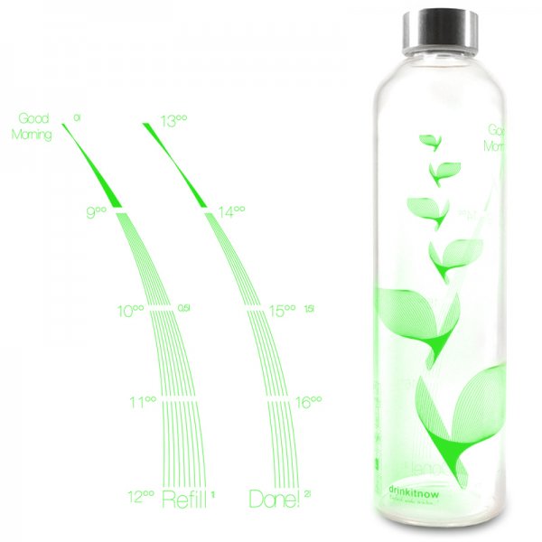 Flipper Trinkflasche 1 Liter in grün im H2O Wasserladen Berlin